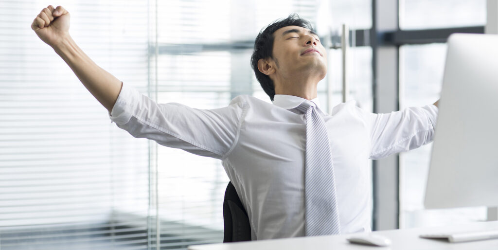 young businessman stretching in office 2026 03 09 23 09 44 utc