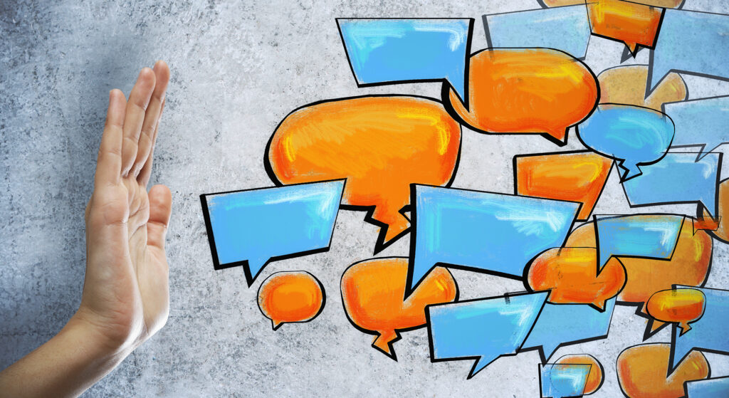 abstract hand with blue and orange speech bubbles 2026 03 26 04 47 13 utc